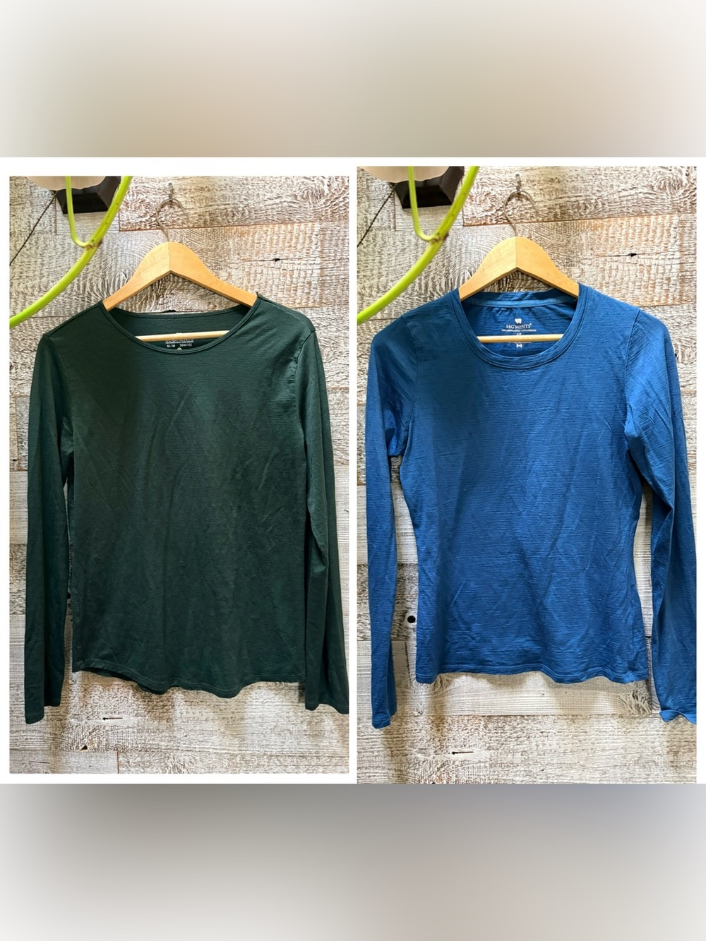 FLAW SALE Seg'Ments | Long-Sleeved 100% Merino Wool Base Layer Shirts - S/M